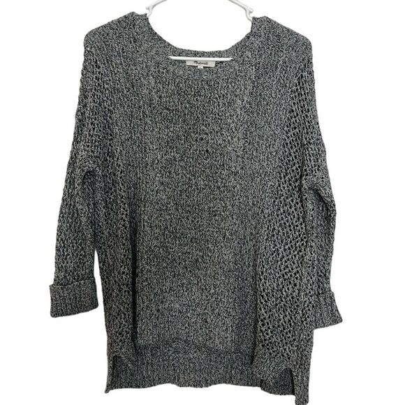 Madewell Sweaters - Madewell Knit Oversized Sweater with 1/2 sleeves in Heather Grey Size Small